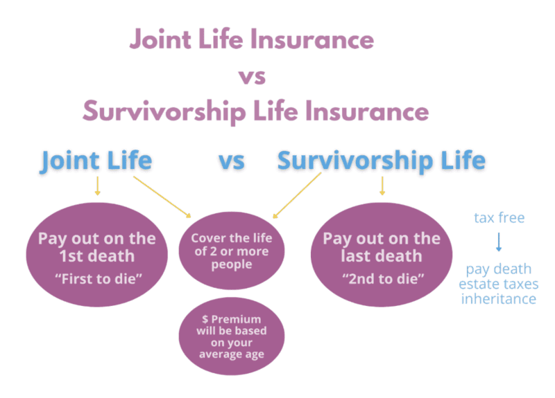 Joint vs survivorship life insurance flowchart
