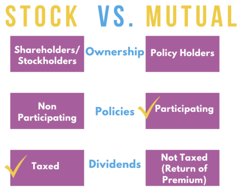 stock vs mutual on ownership, policies & dividends