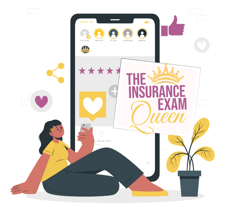 Illustration of a girl leaving a five star a review on her phone